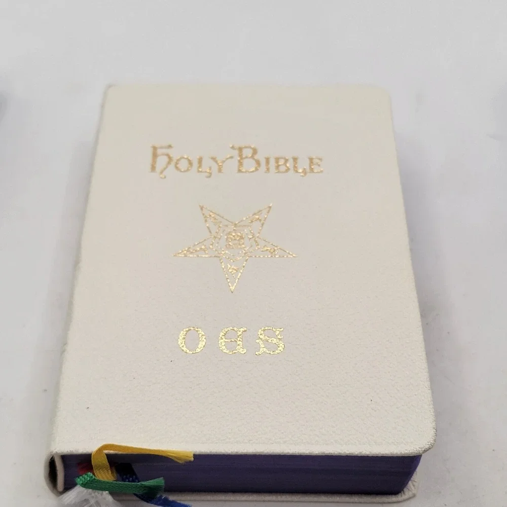 Holman Holy Bible Eastern Star OES KJV White S164A Vintage Boxed Masonic